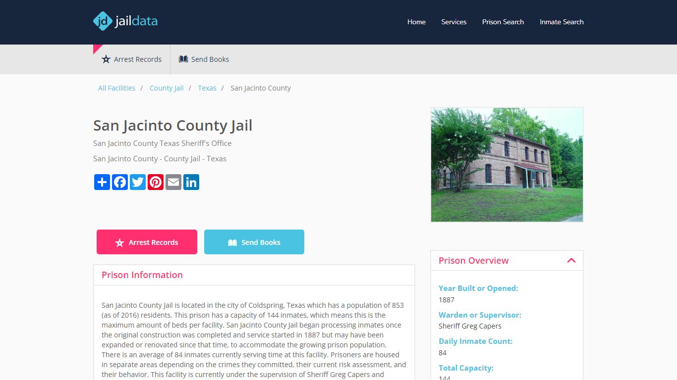 San Jacinto County Jail Inmate Search and Prisoner Info - Coldspring, TX